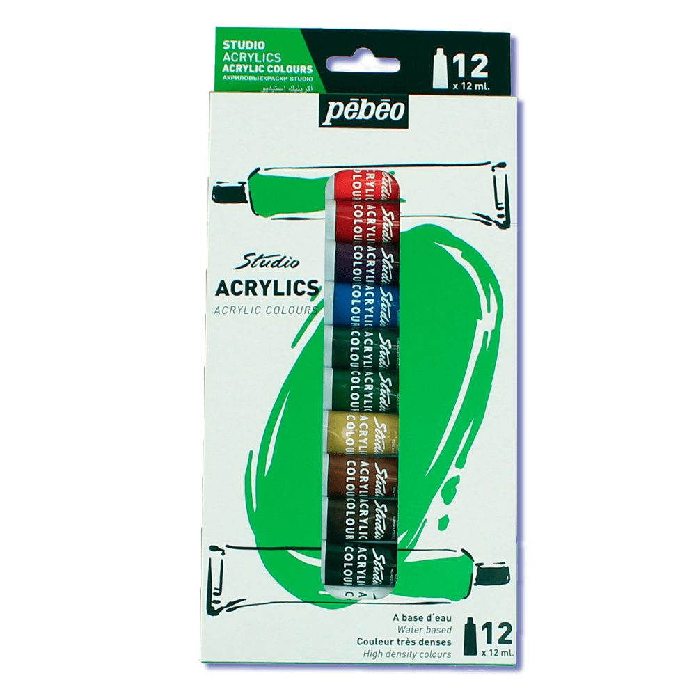 Estojo Tinta Acrílica Importada Pébéo 12 Cores